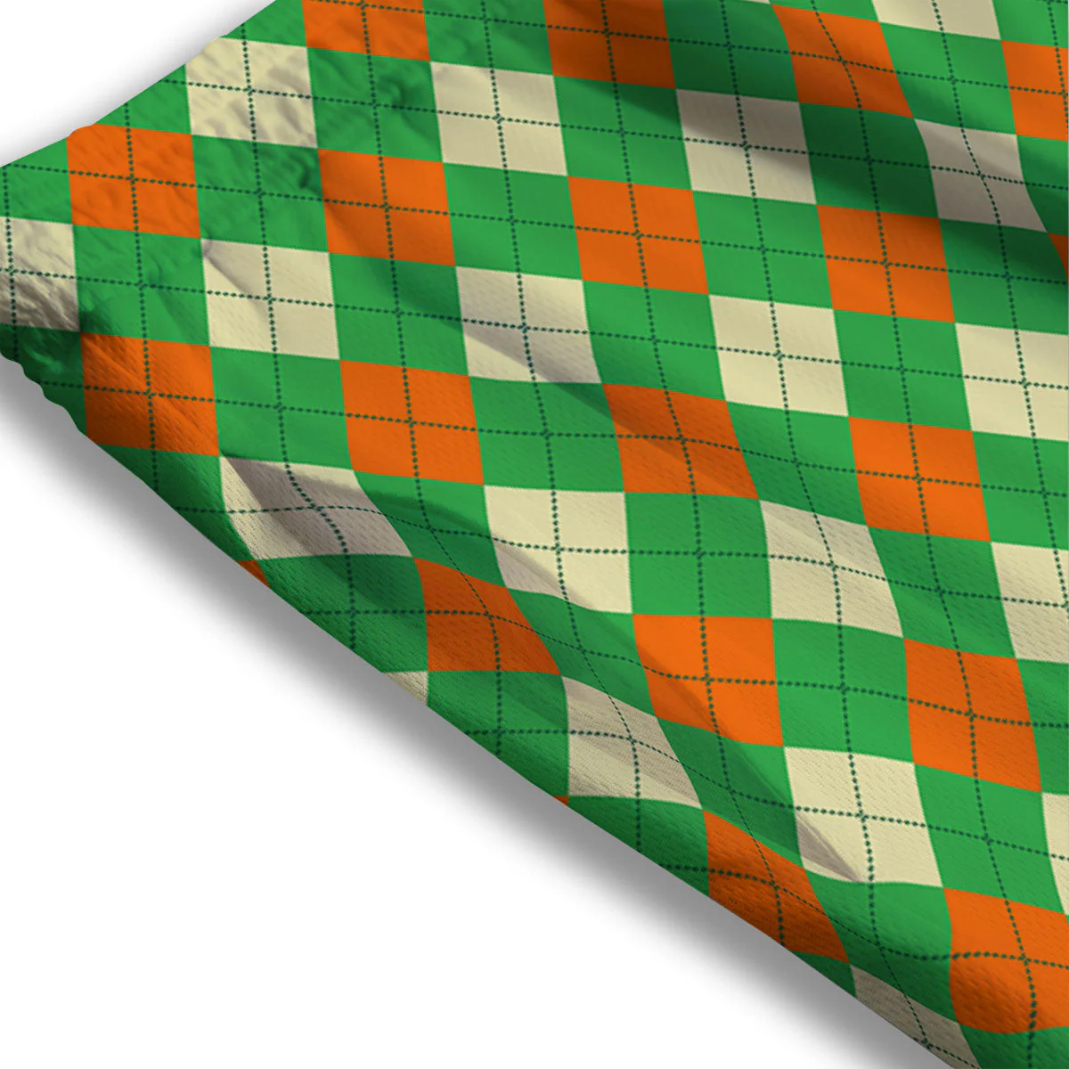 Argyle Saint Patrick's Day Print Pattern Mesh Shorts - Image 3