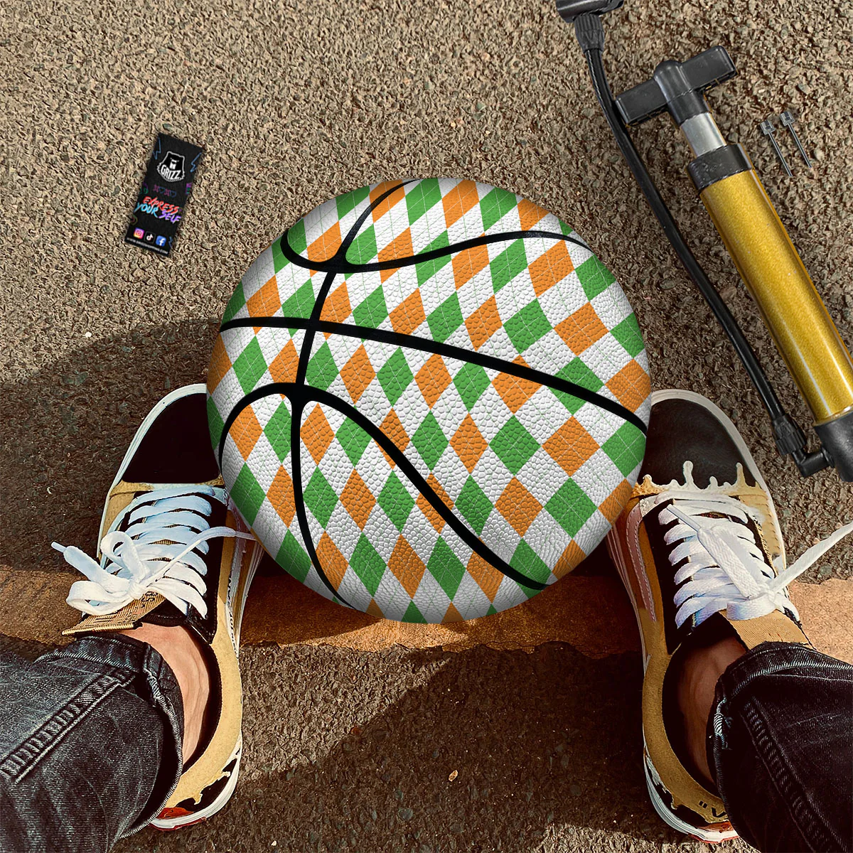 Argyle St Patrick's Day Print Pattern Basketball - Image 2