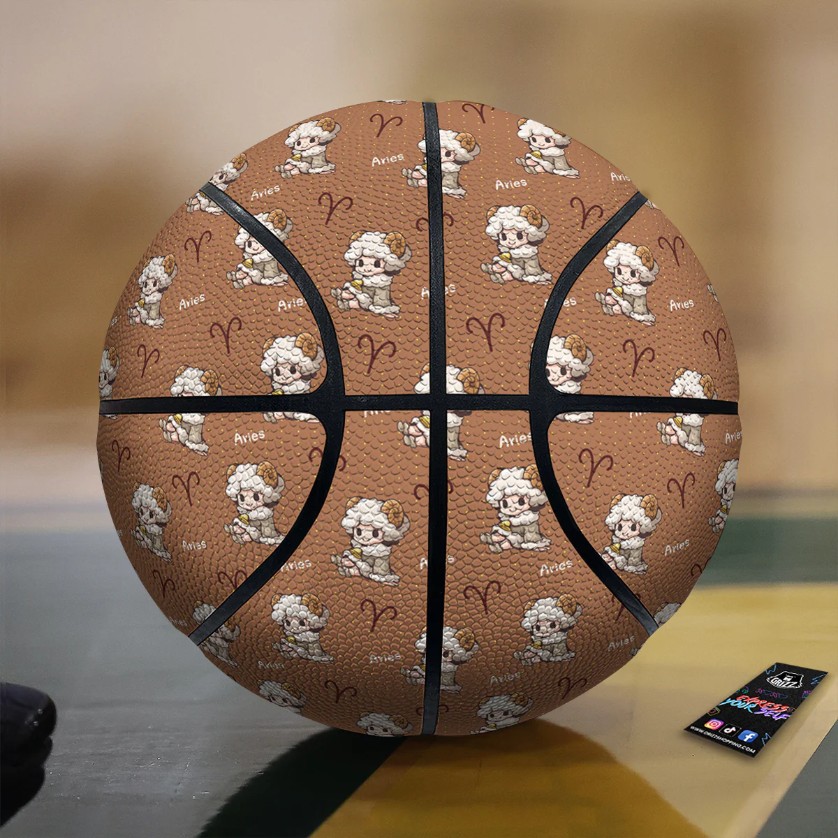 Aries Cute Cartoon Print Pattern Basketball