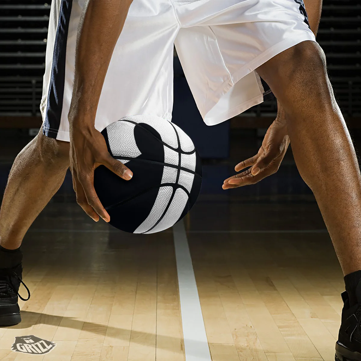 Aries Sign White And Black Print Basketball - Image 3