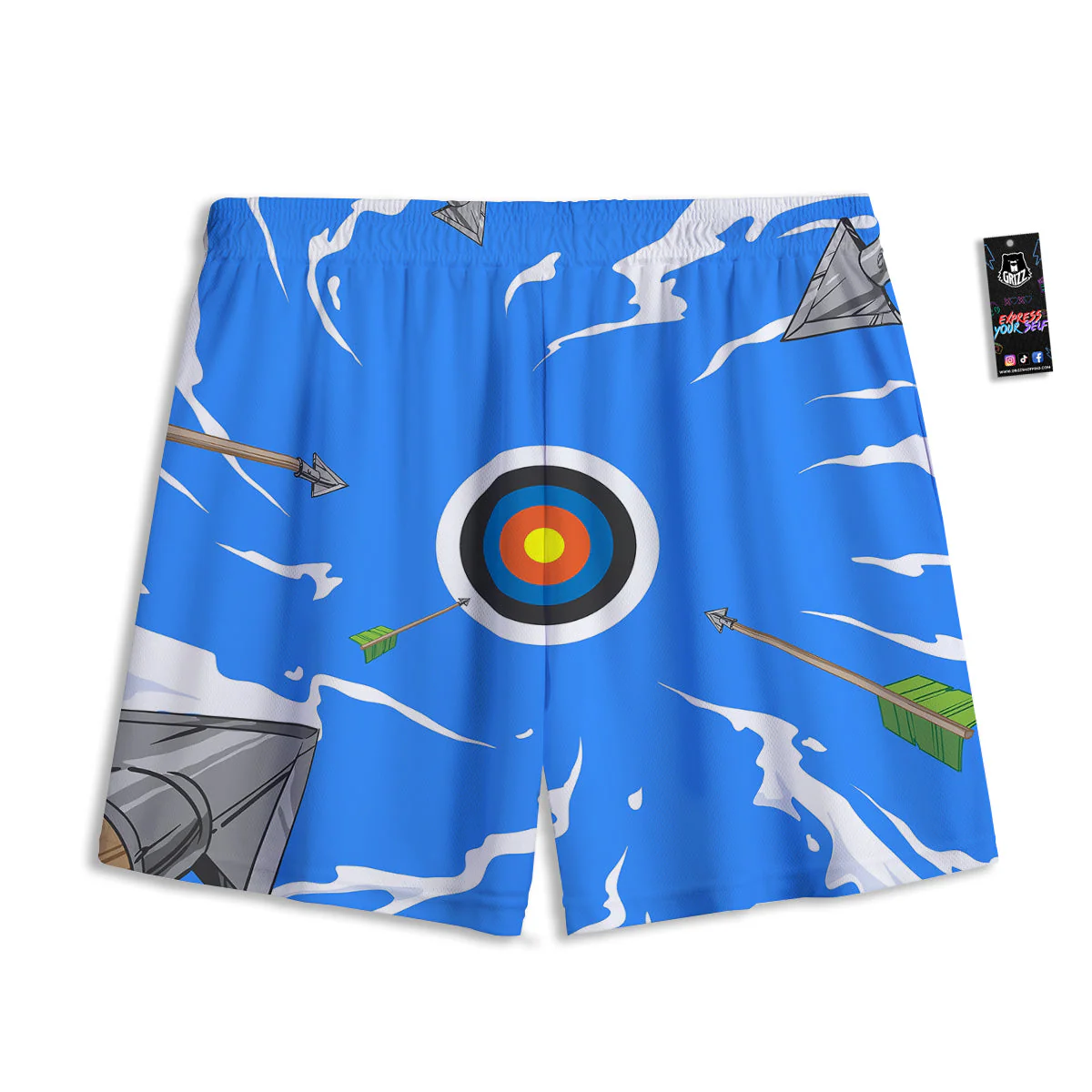 Arrows Are Casting At The Target Print Mesh Shorts - Image 2