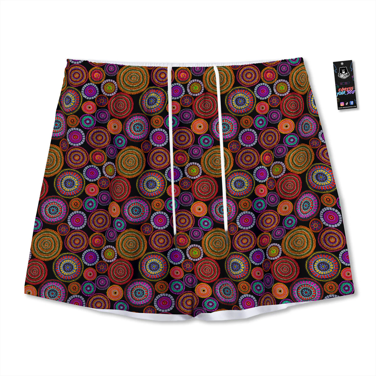 Art Australian Aboriginal Print Pattern Mesh Shorts