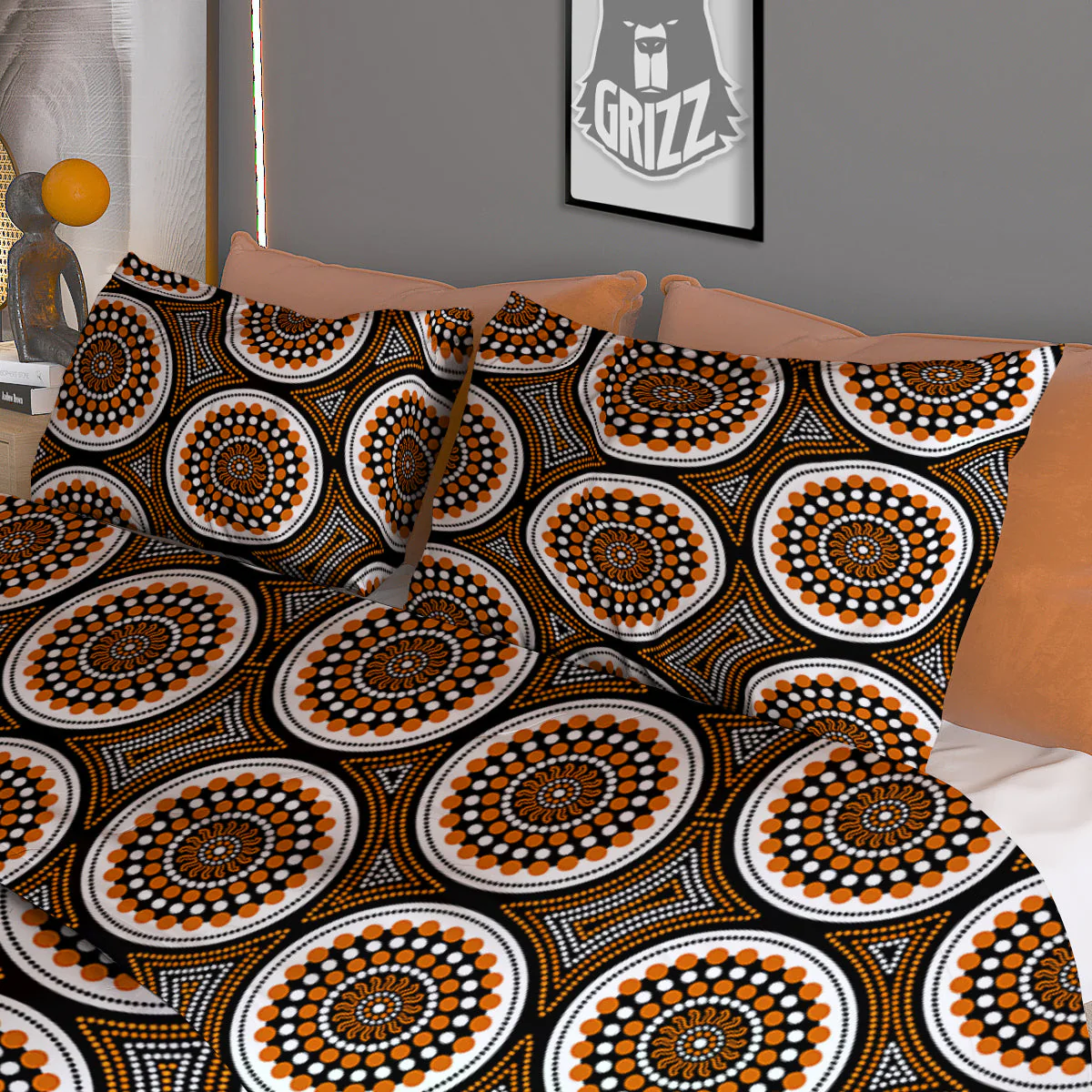 Art Dot Aboriginal Print Pattern Duvet Cover Bedding Set - Image 3