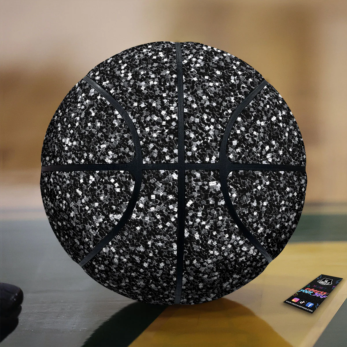 Artwork Black Glitter Print Basketball