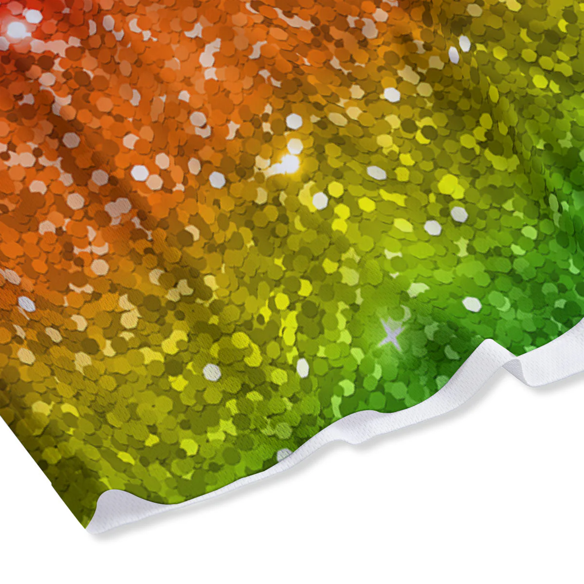 Artwork Rainbow Glitter Print Mesh Shorts - Image 4