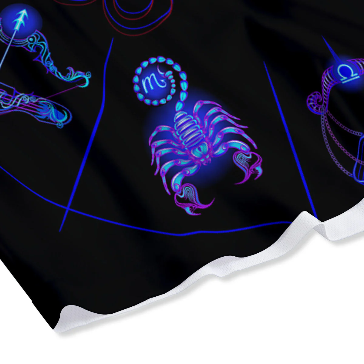 Astrological And Scorpio Signs Print Mesh Shorts - Image 4