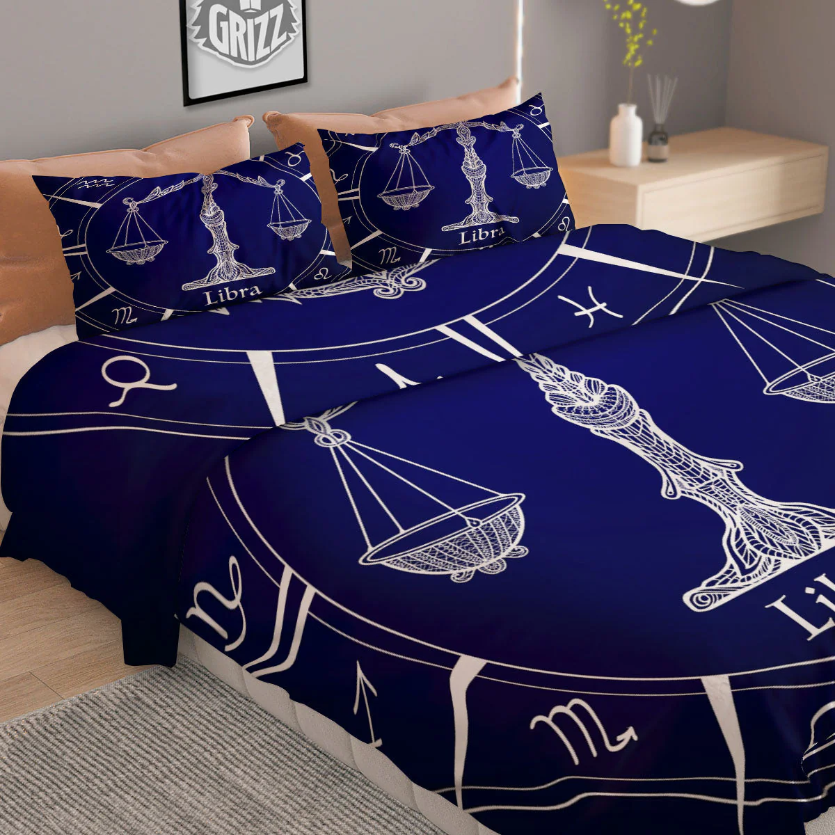Astrological Libra Signs Libra Print Duvet Cover Bedding Set - Image 2