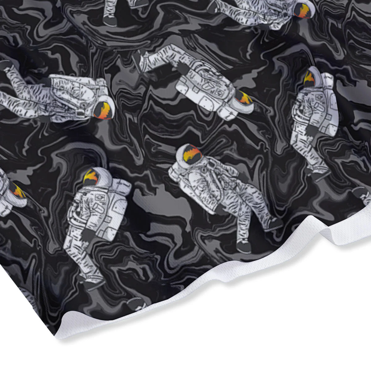 Astronaut Floating In Space Print Mesh Shorts - Image 4