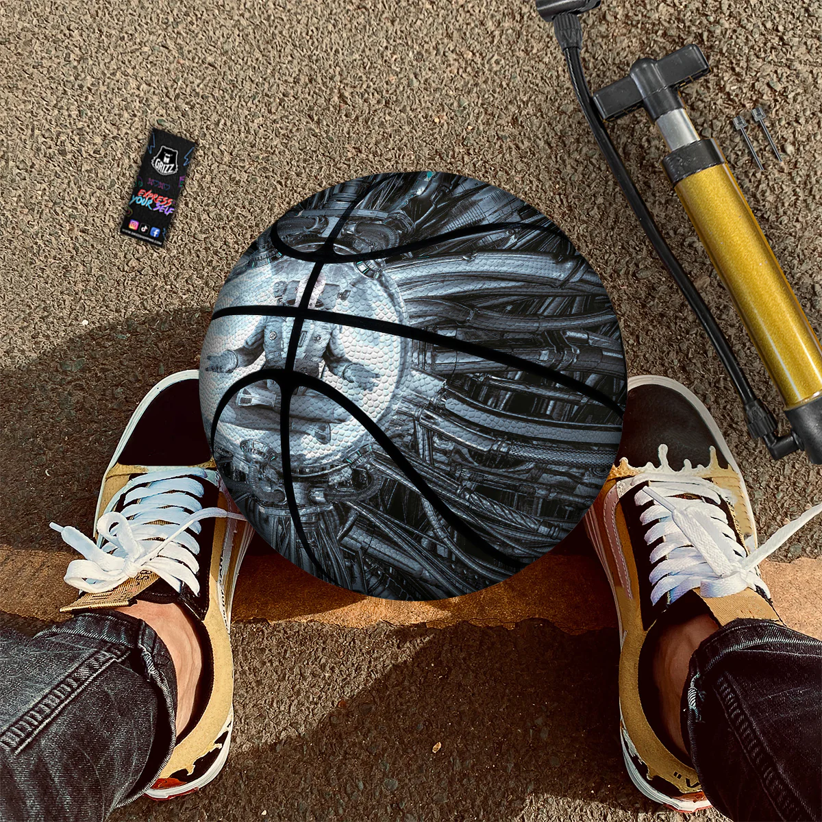 Astronaut In Machine Print Basketball - Image 2