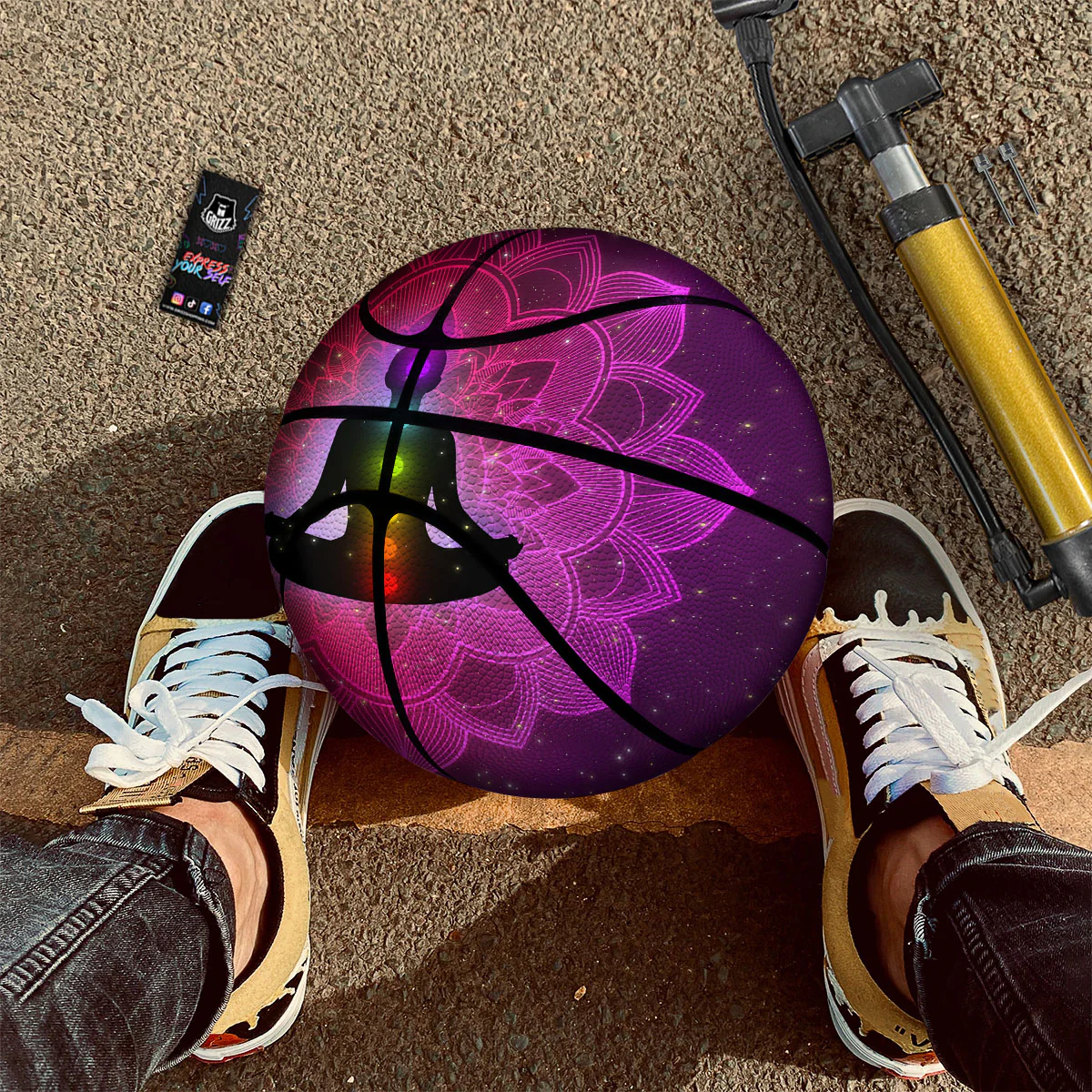 Aura Mandala Chakras Print Basketball - Image 2