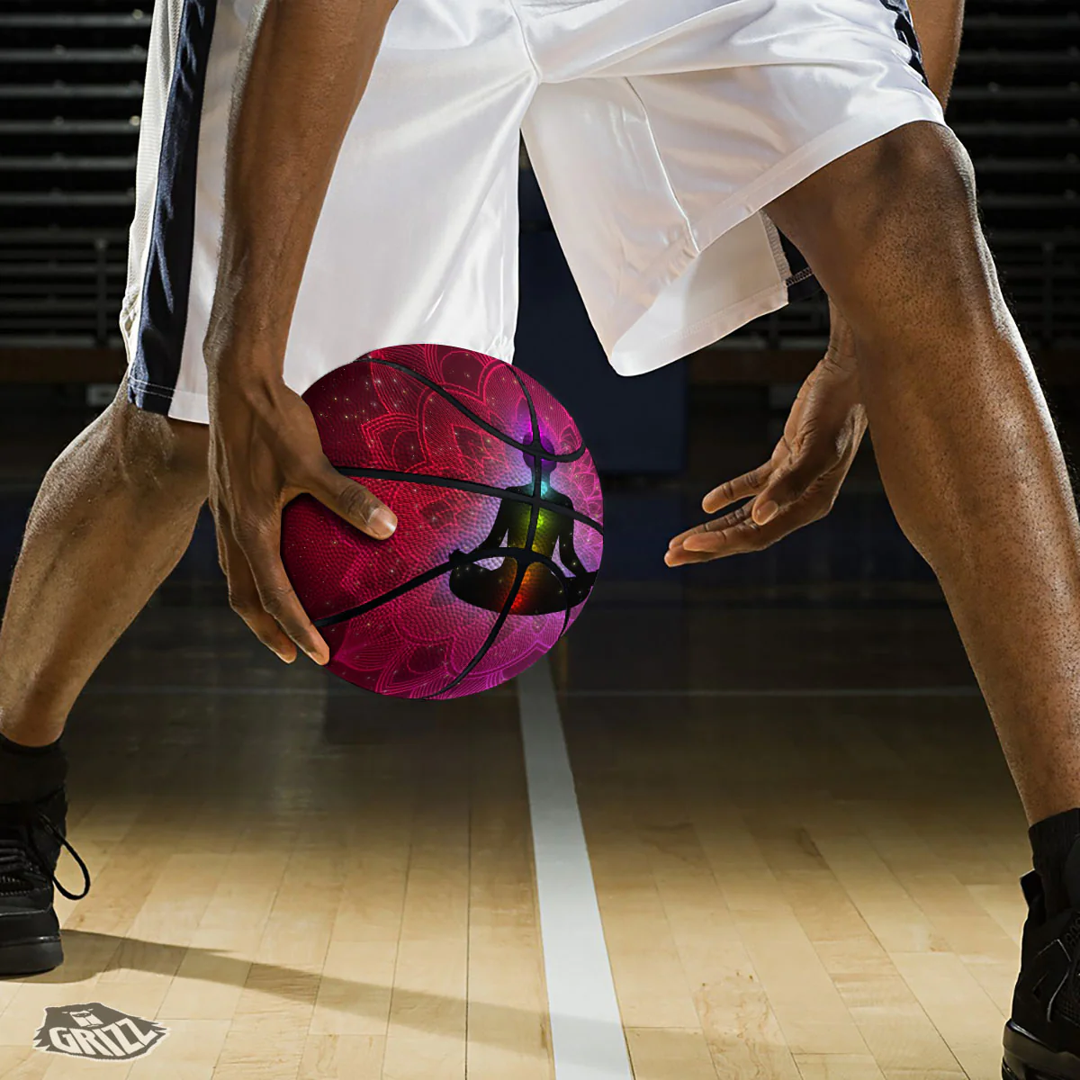 Aura Mandala Chakras Print Basketball - Image 3