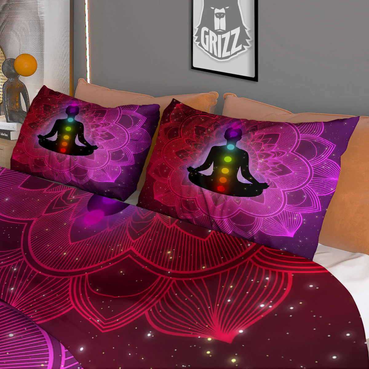 Aura Mandala Chakras Print Duvet Cover Bedding Set - Image 3