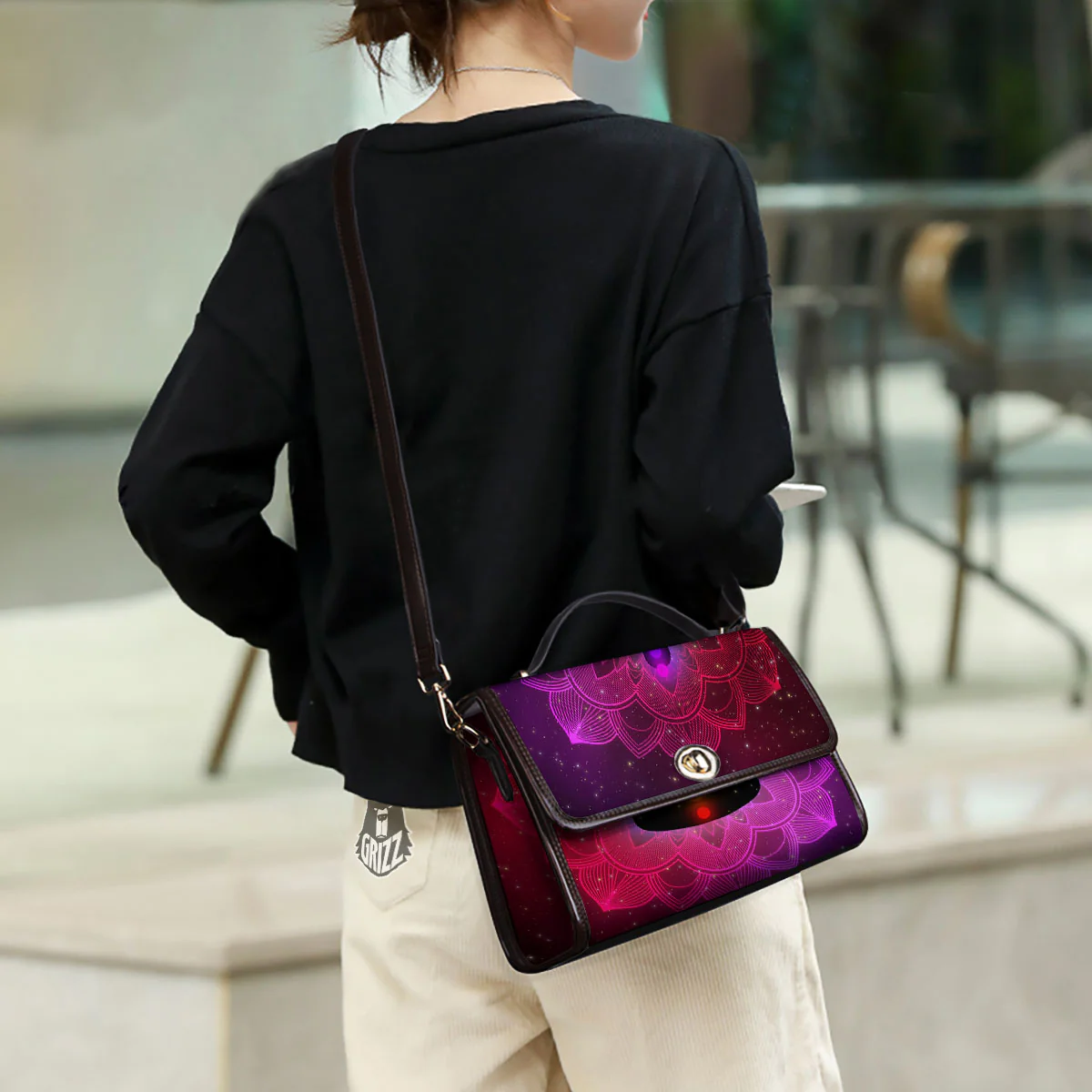 Aura Mandala Chakras Print Women's Satchel Bag - Image 3