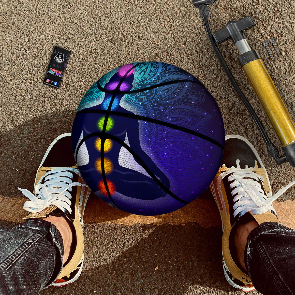 Aura Nine Chakras Print Basketball - Image 2