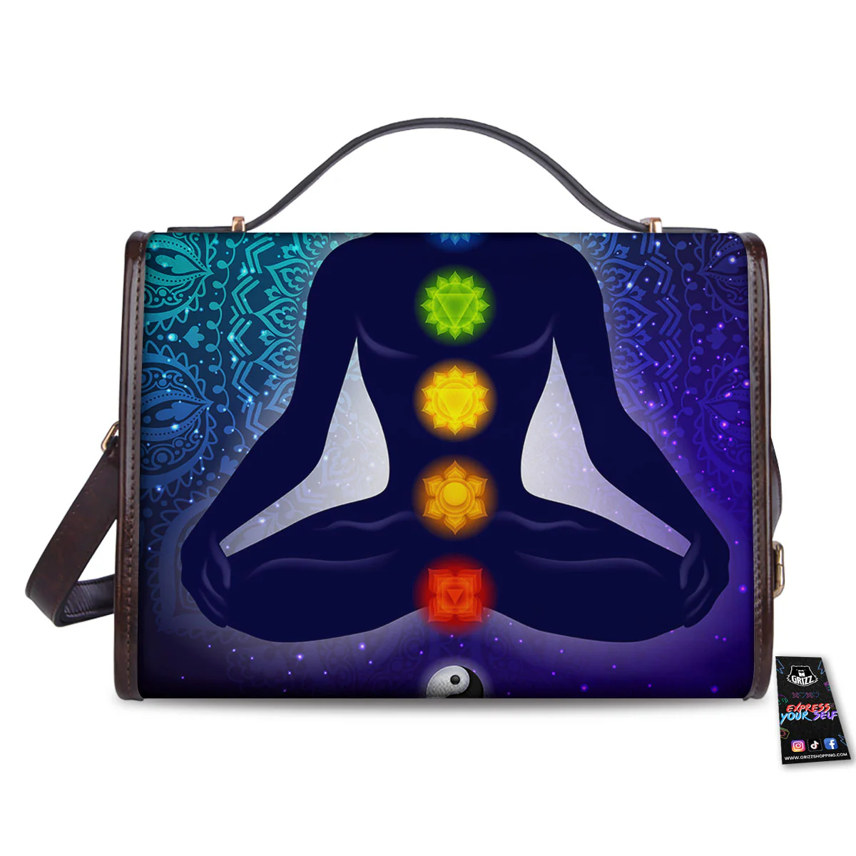 Aura Nine Chakras Print Women's Satchel Bag - Image 2