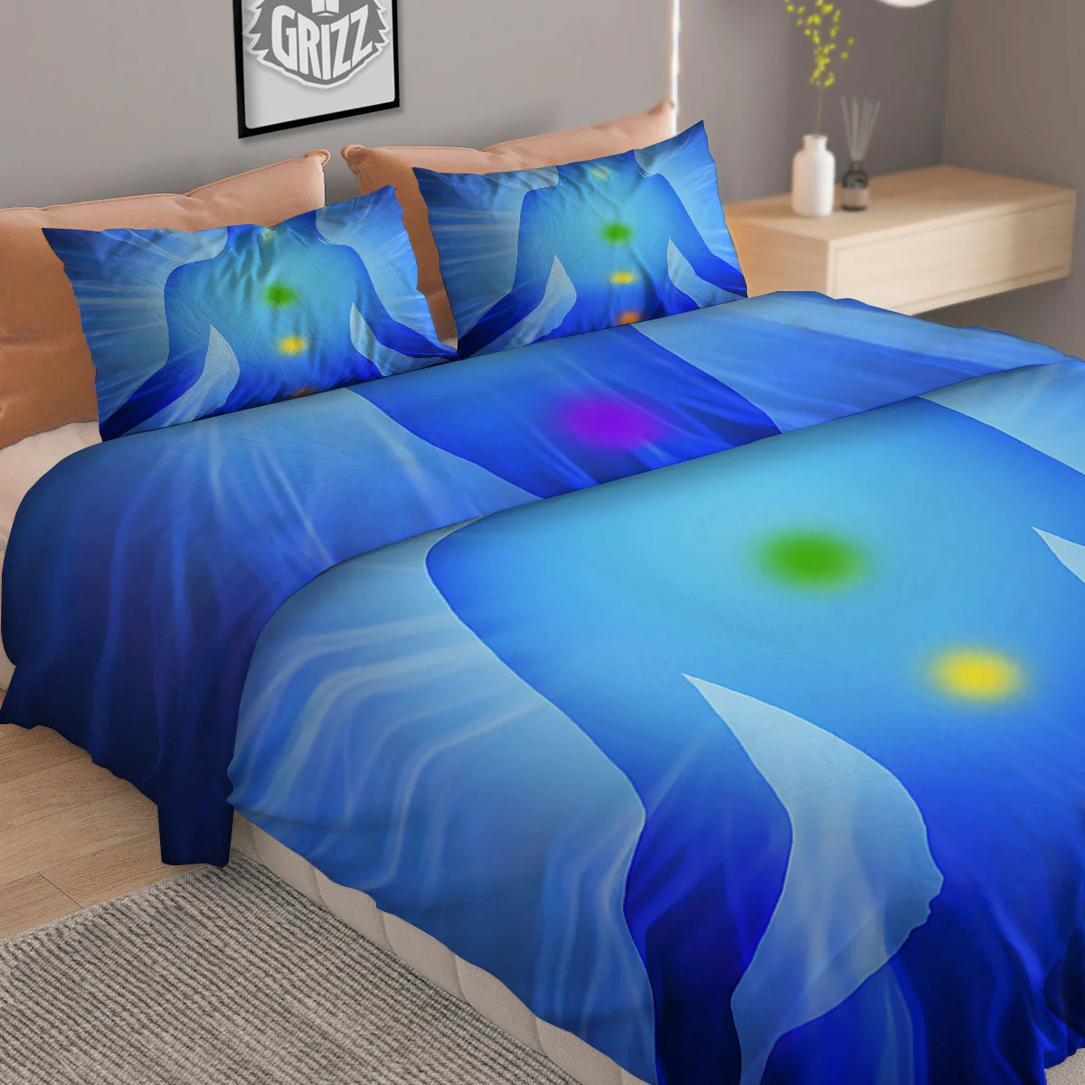 Aura Seven Chakras Print Duvet Cover Bedding Set - Image 2