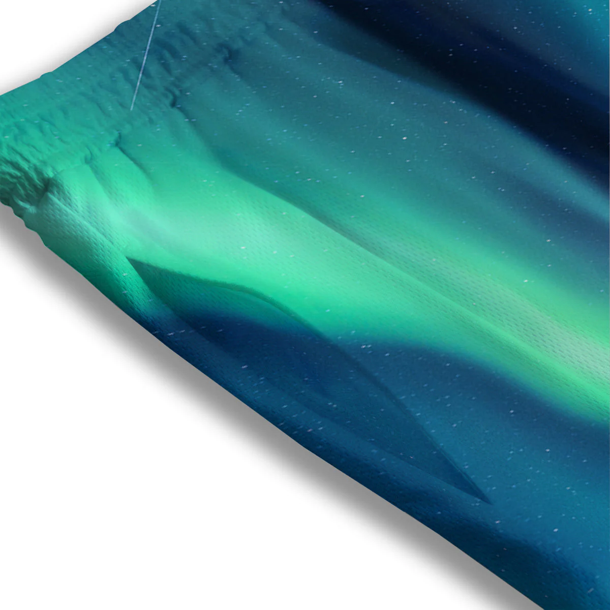 Aurora Green Northern Lights Print Mesh Shorts - Image 3