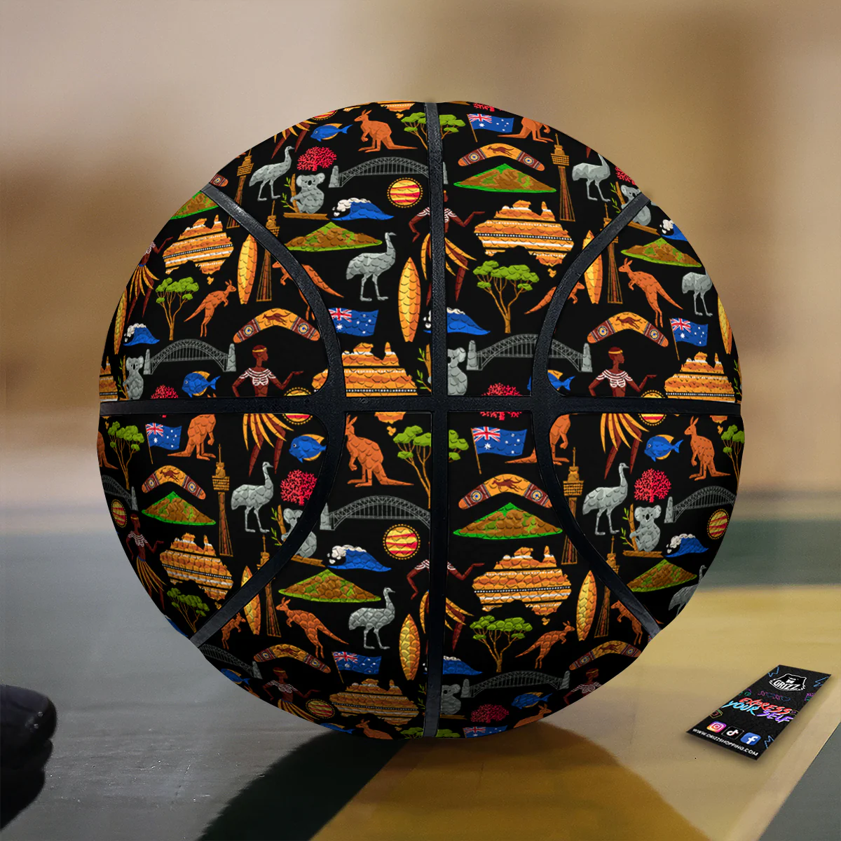 Australia Symbols Print Pattern Basketball