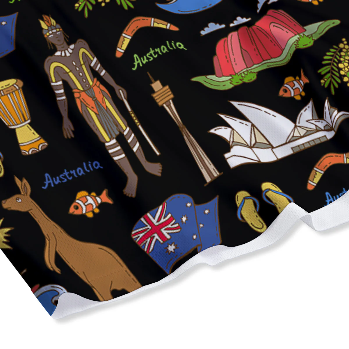 Australia Theme Print Pattern Mesh Shorts - Image 4