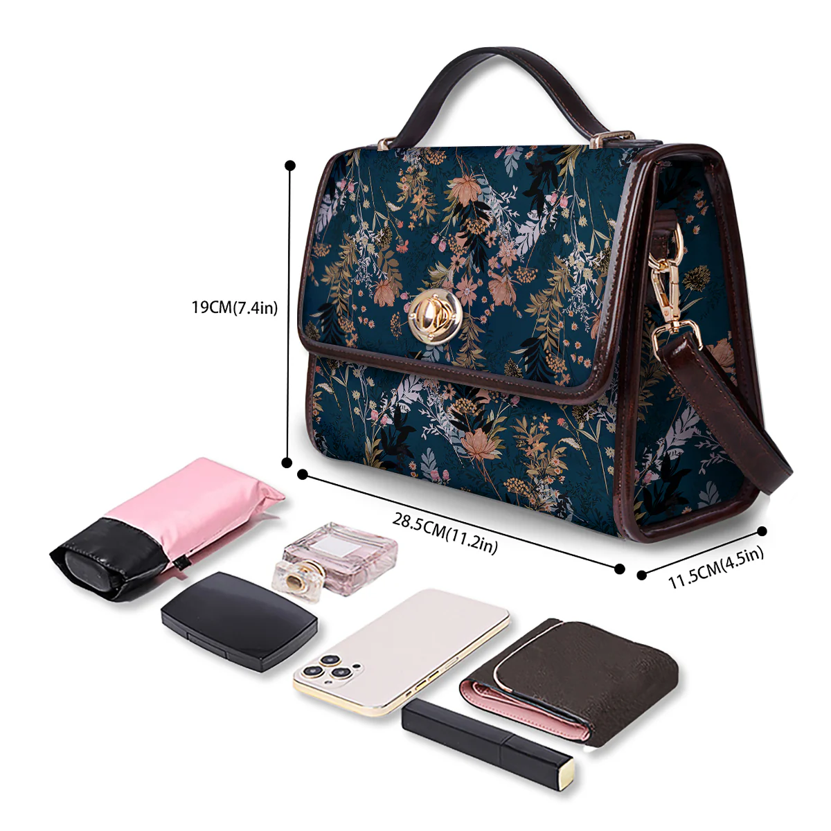 Autumn Vintage Print Pattern Women's Satchel Bag - Image 4