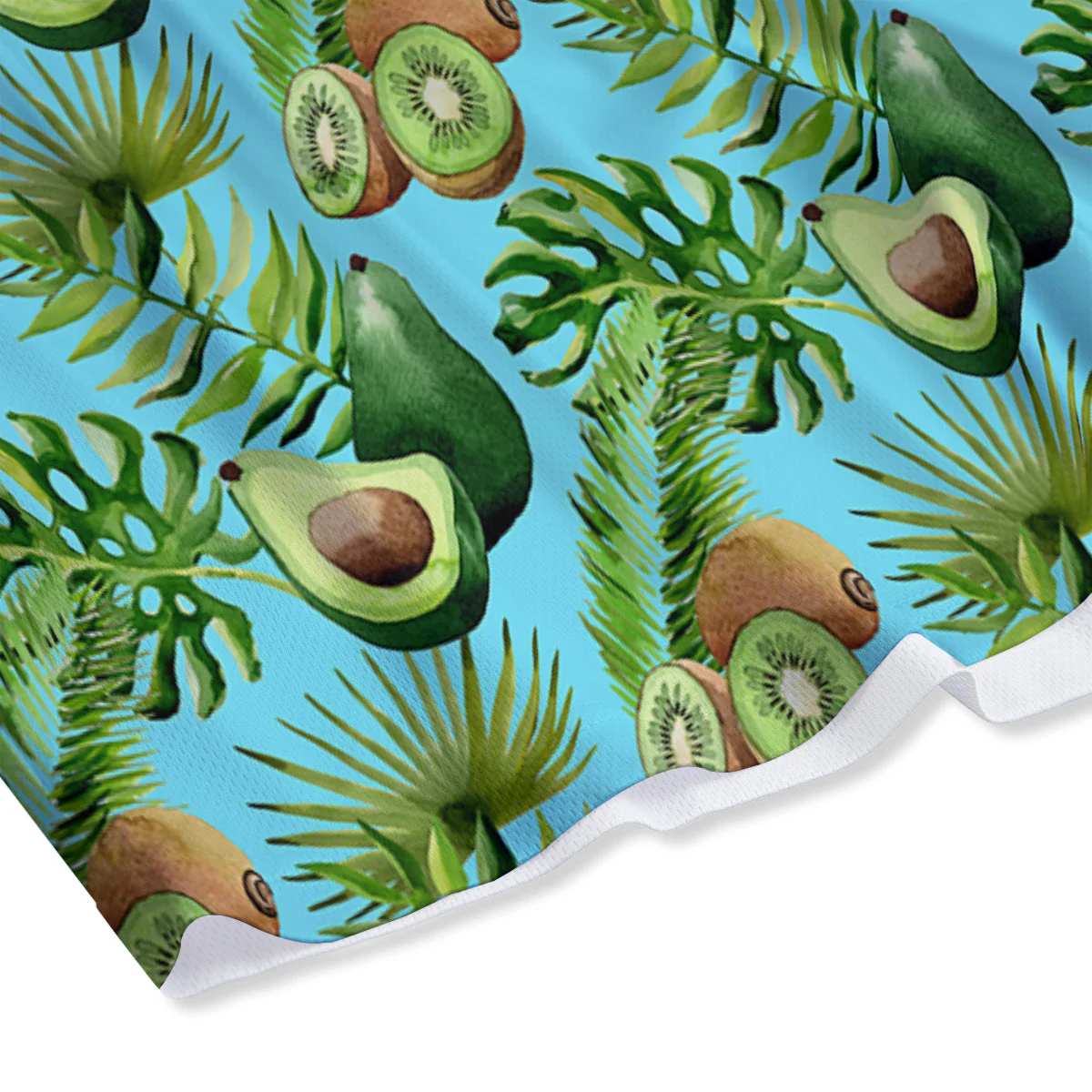Avocado And Watercolor Kiwi Print Pattern Mesh Shorts - Image 4