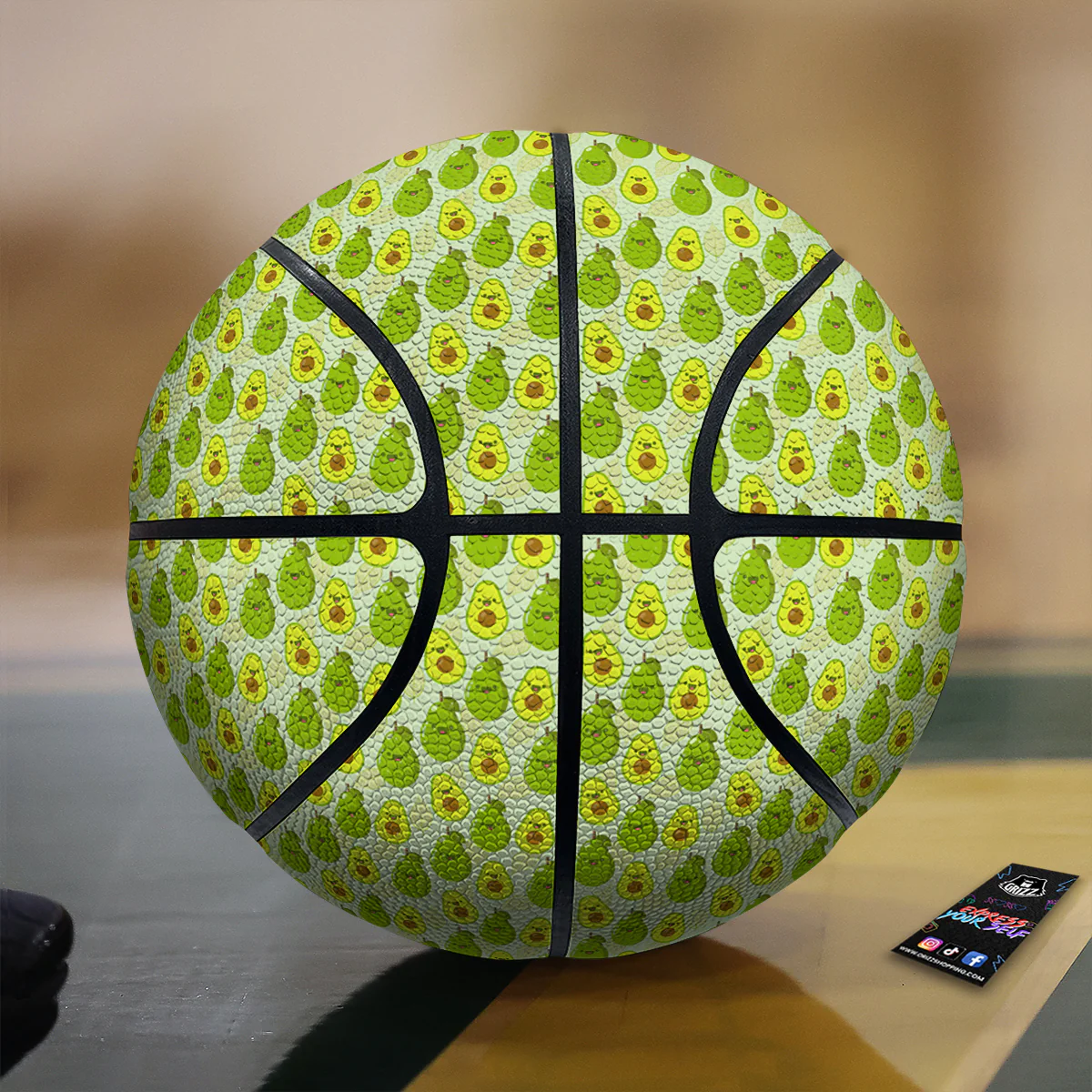 Avocado Cartoon Print Pattern Basketball