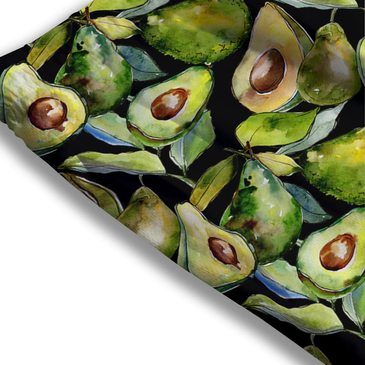 Avocado Watercolor Print Pattern Mesh Shorts - Image 3