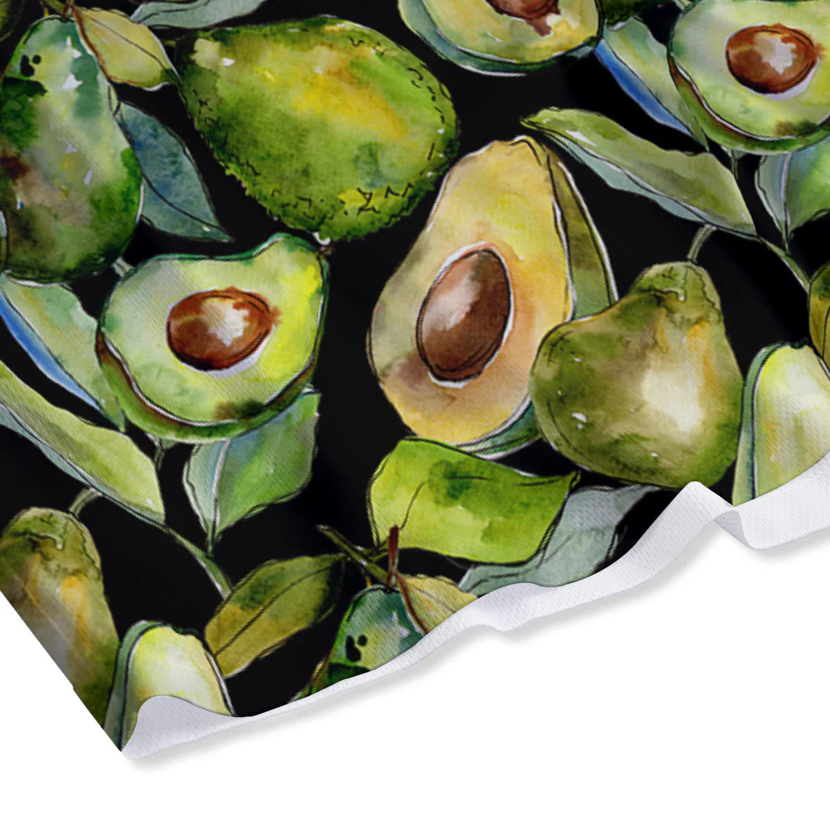 Avocado Watercolor Print Pattern Mesh Shorts - Image 4