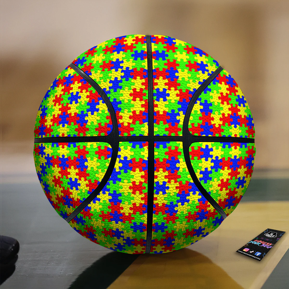 Awareness Jigsaw Colorful Autism Print Basketball