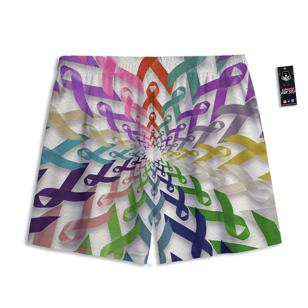 Awareness Mandala Cancer Print Mesh Shorts - Image 2
