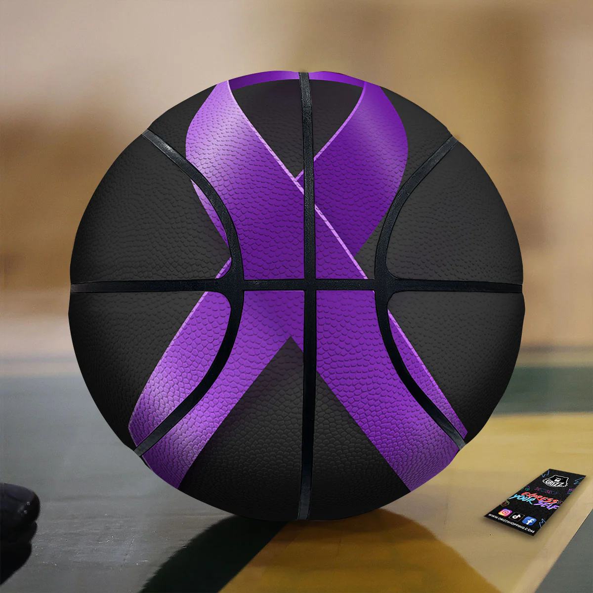 Awareness Ribbon Purple Cancer Print Basketball