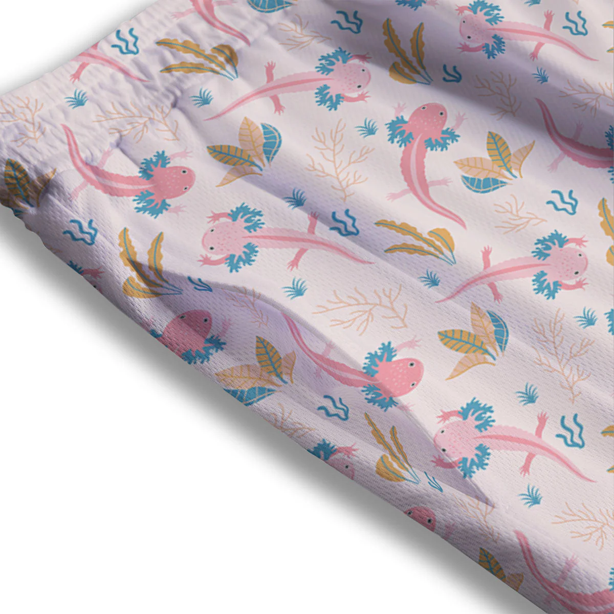 Axolotl Pastel Print Pattern Mesh Shorts - Image 3