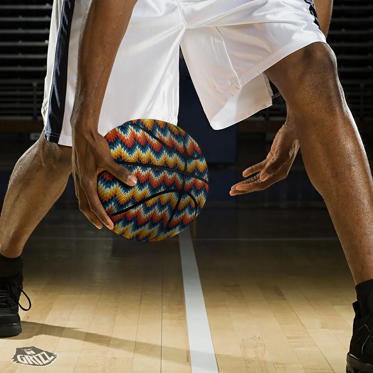 Aztec American Print Pattern Basketball - Image 3