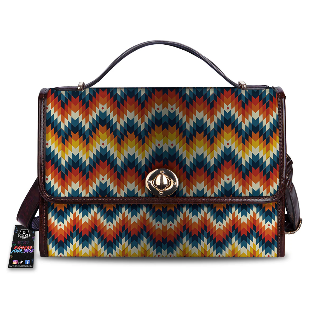 Aztec American Print Pattern Women's Satchel Bag