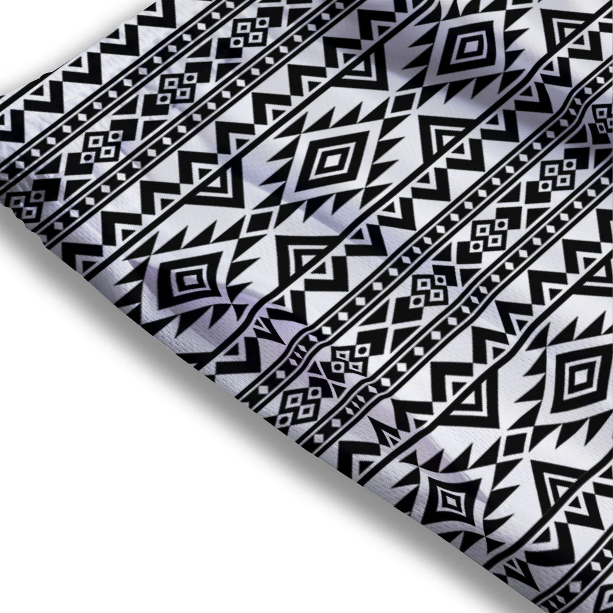 Aztec Black Ethnic Print Pattern Mesh Shorts - Image 3