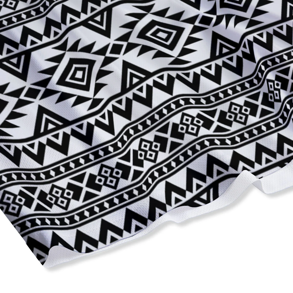Aztec Black Ethnic Print Pattern Mesh Shorts - Image 4
