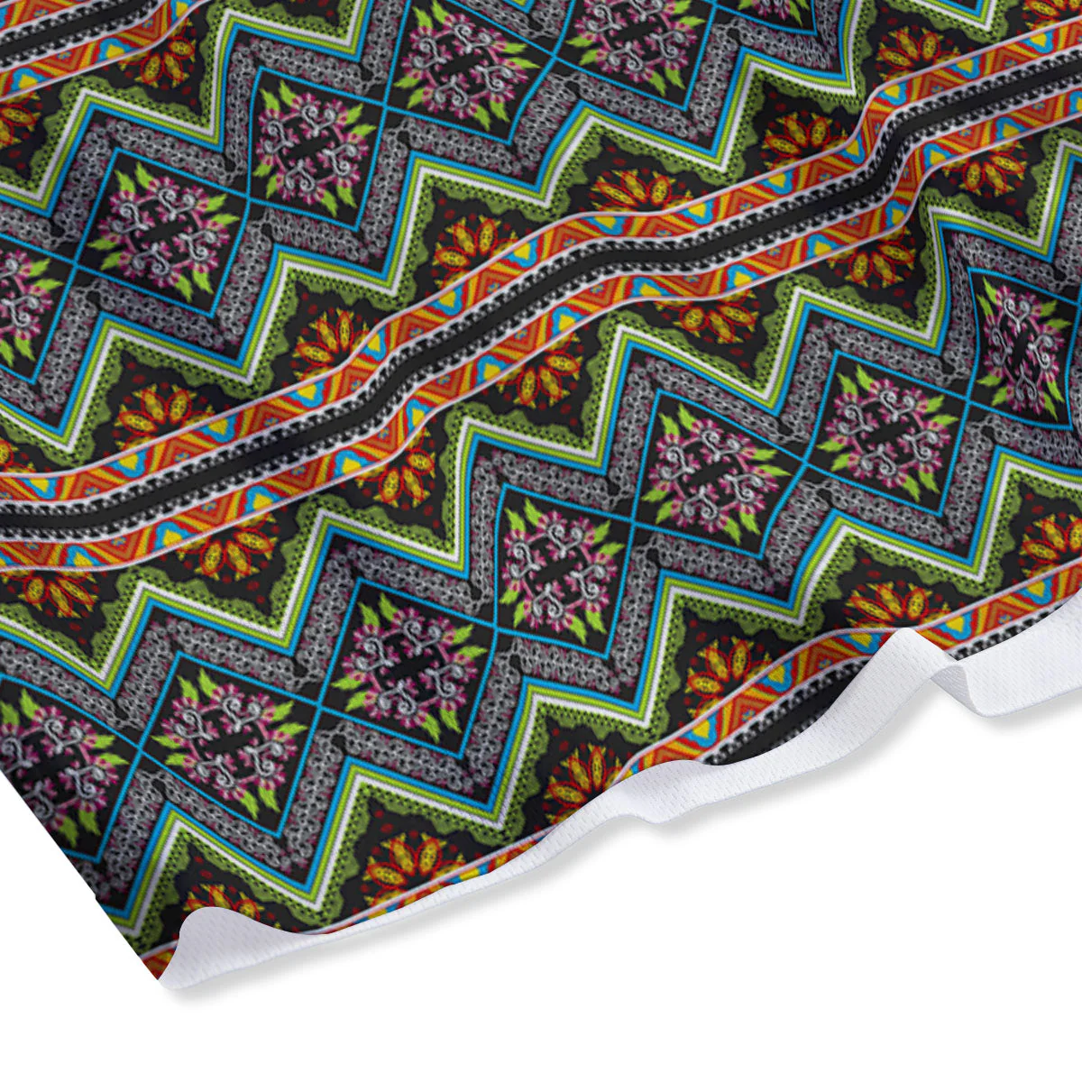 Aztec Boho Tribal Print Pattern Mesh Shorts - Image 4
