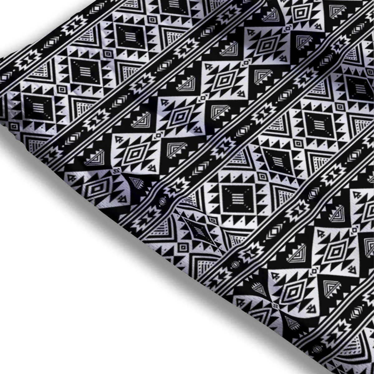 Aztec Dark Grey Print Pattern Mesh Shorts - Image 3