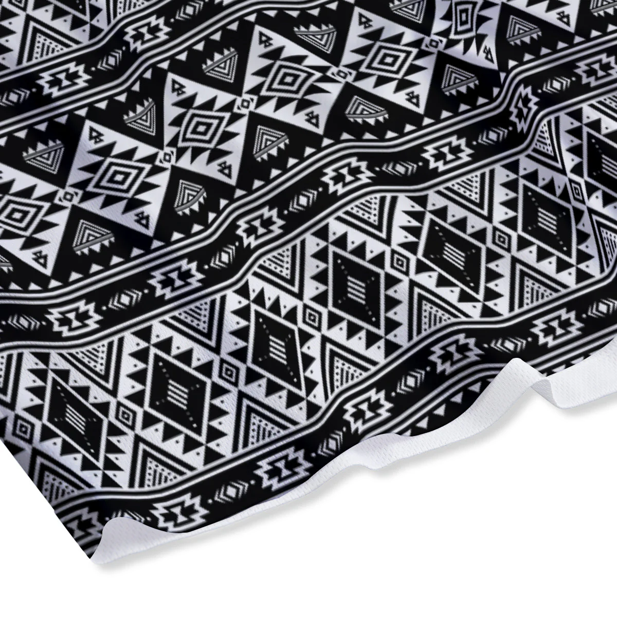 Aztec Dark Grey Print Pattern Mesh Shorts - Image 4