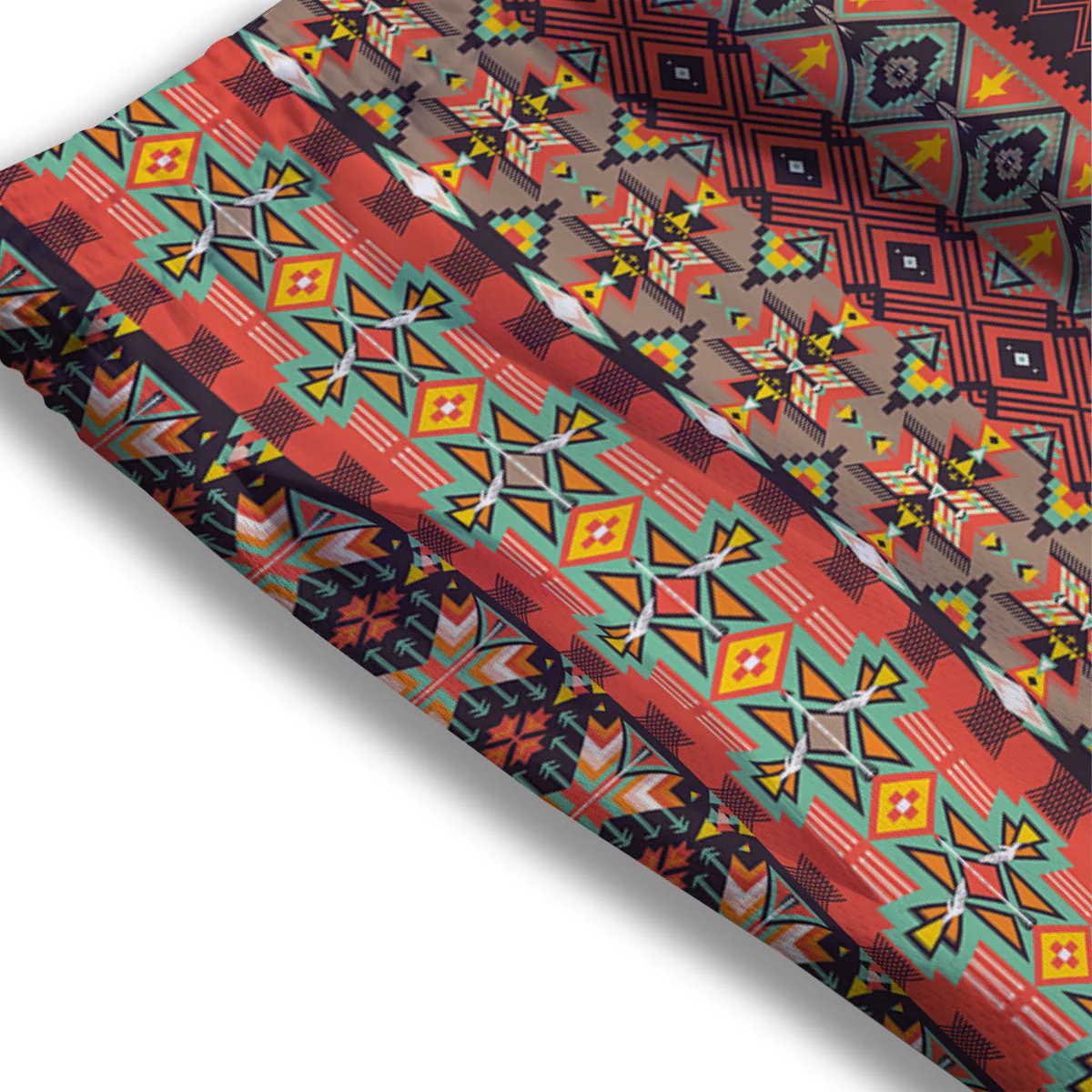 Aztec Native Tribal Print Pattern Mesh Shorts - Image 3