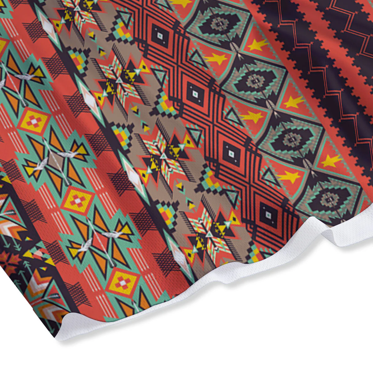 Aztec Native Tribal Print Pattern Mesh Shorts - Image 4