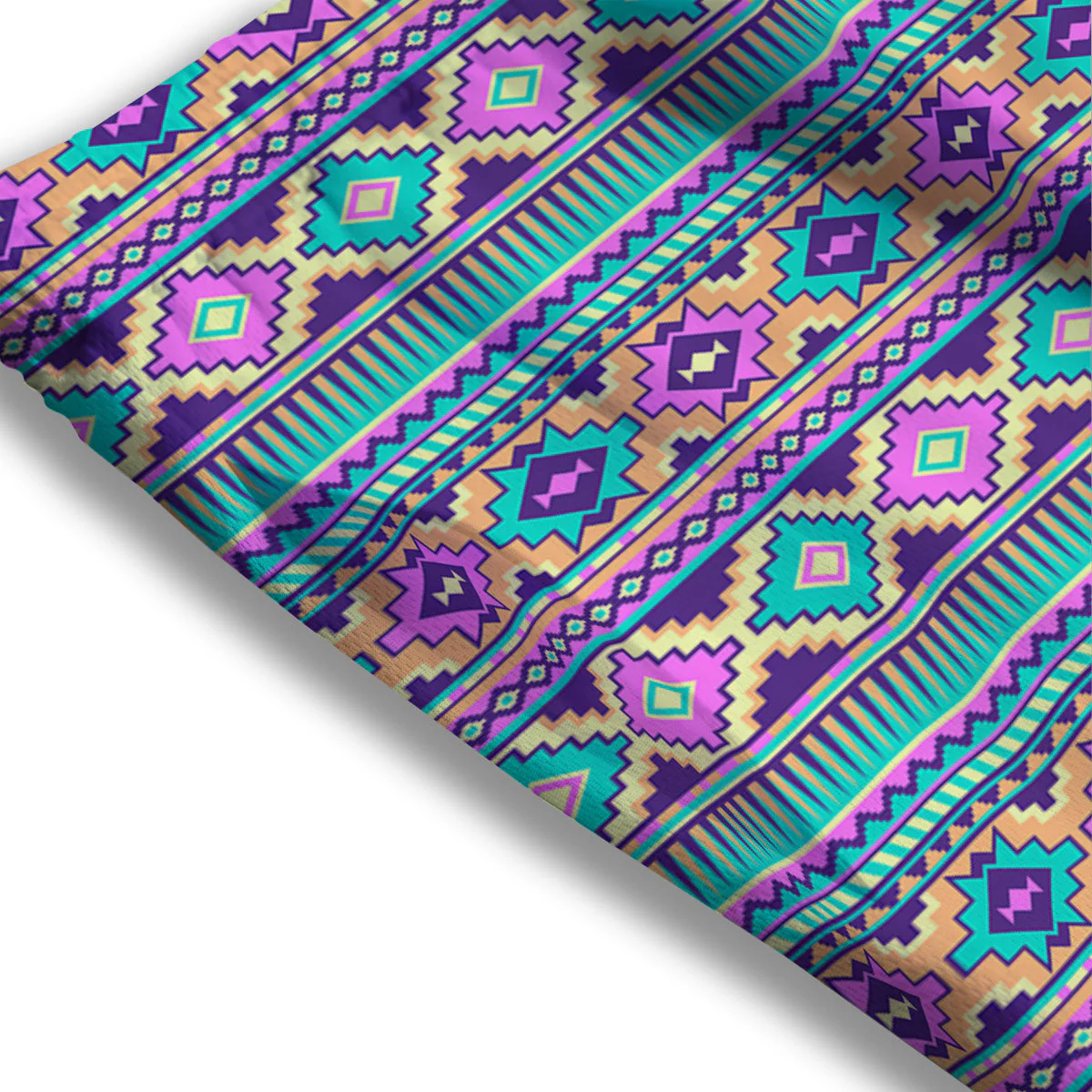 Aztec Neon Native Print Pattern Mesh Shorts - Image 3