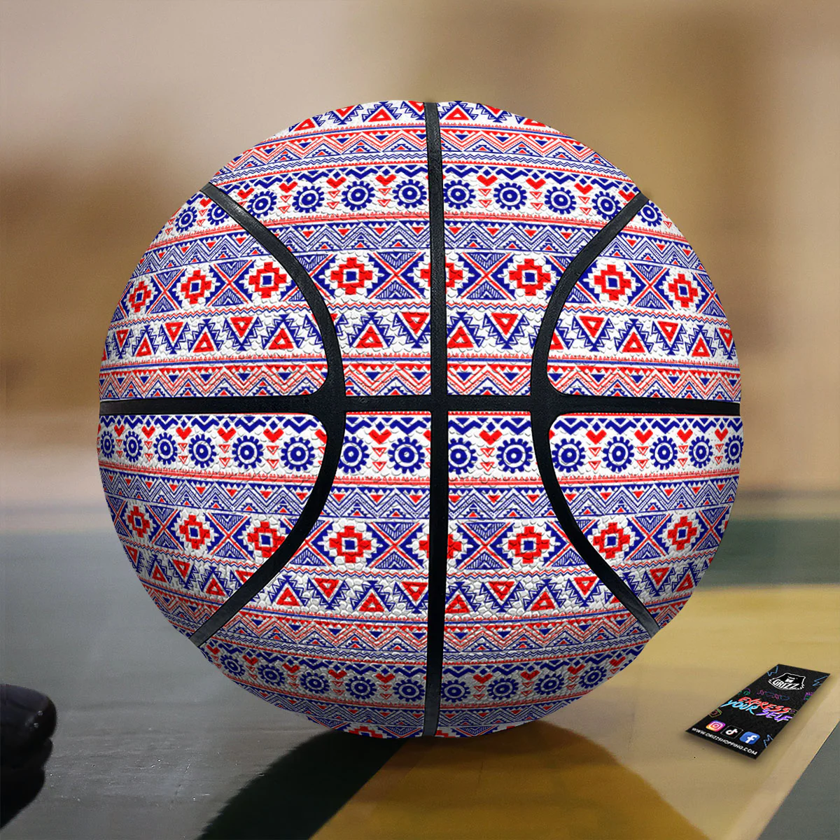 Aztec Red And Blue Print Pattern Basketball
