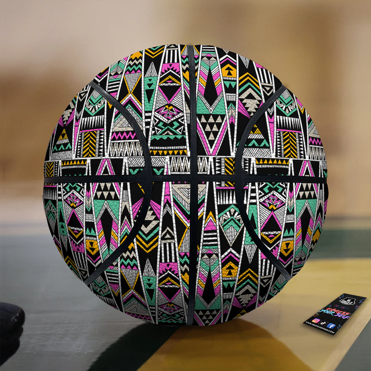 Aztec Tribal Vintage Print Pattern Basketball