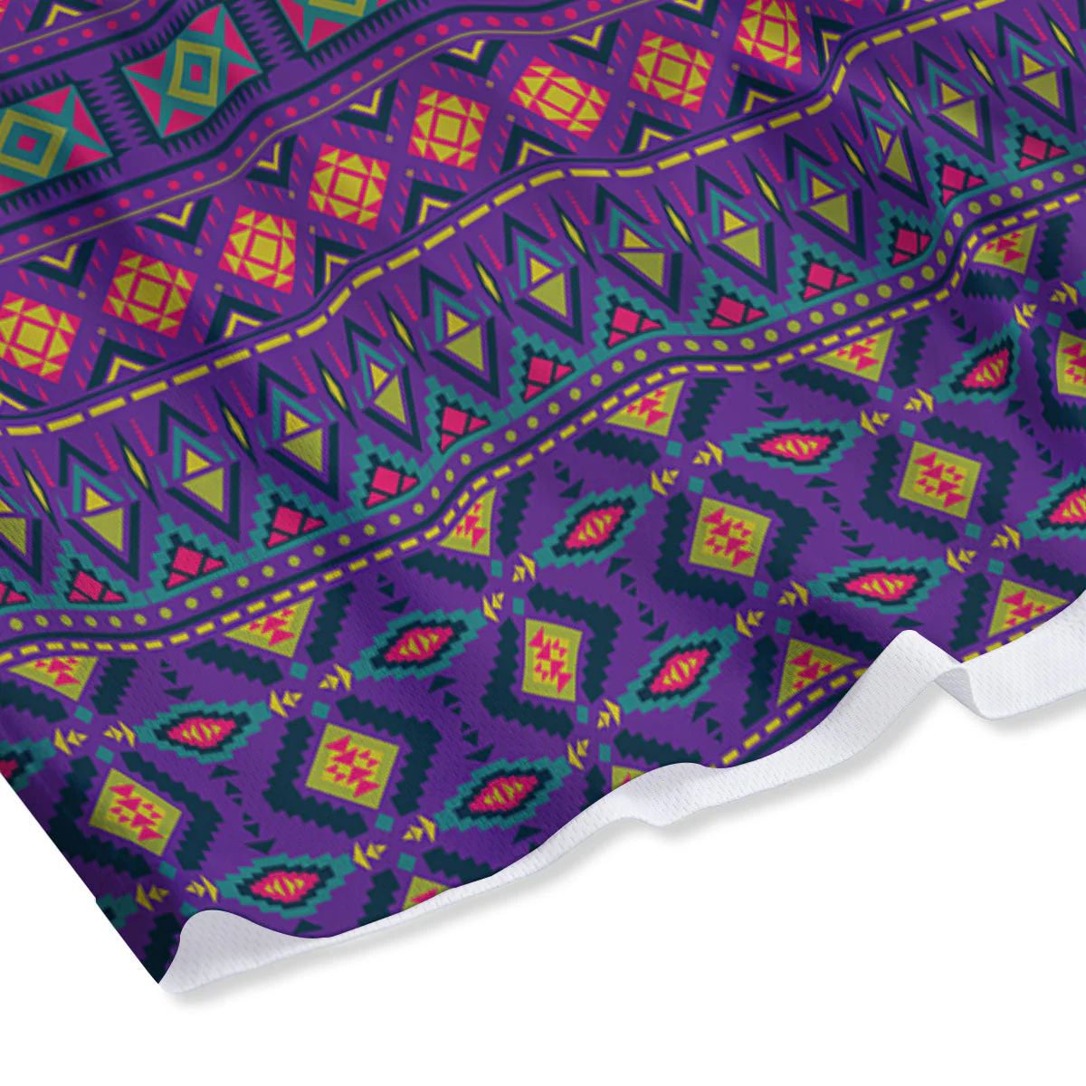 Aztec Trippy Neon Ethnic Print Mesh Shorts - Image 4