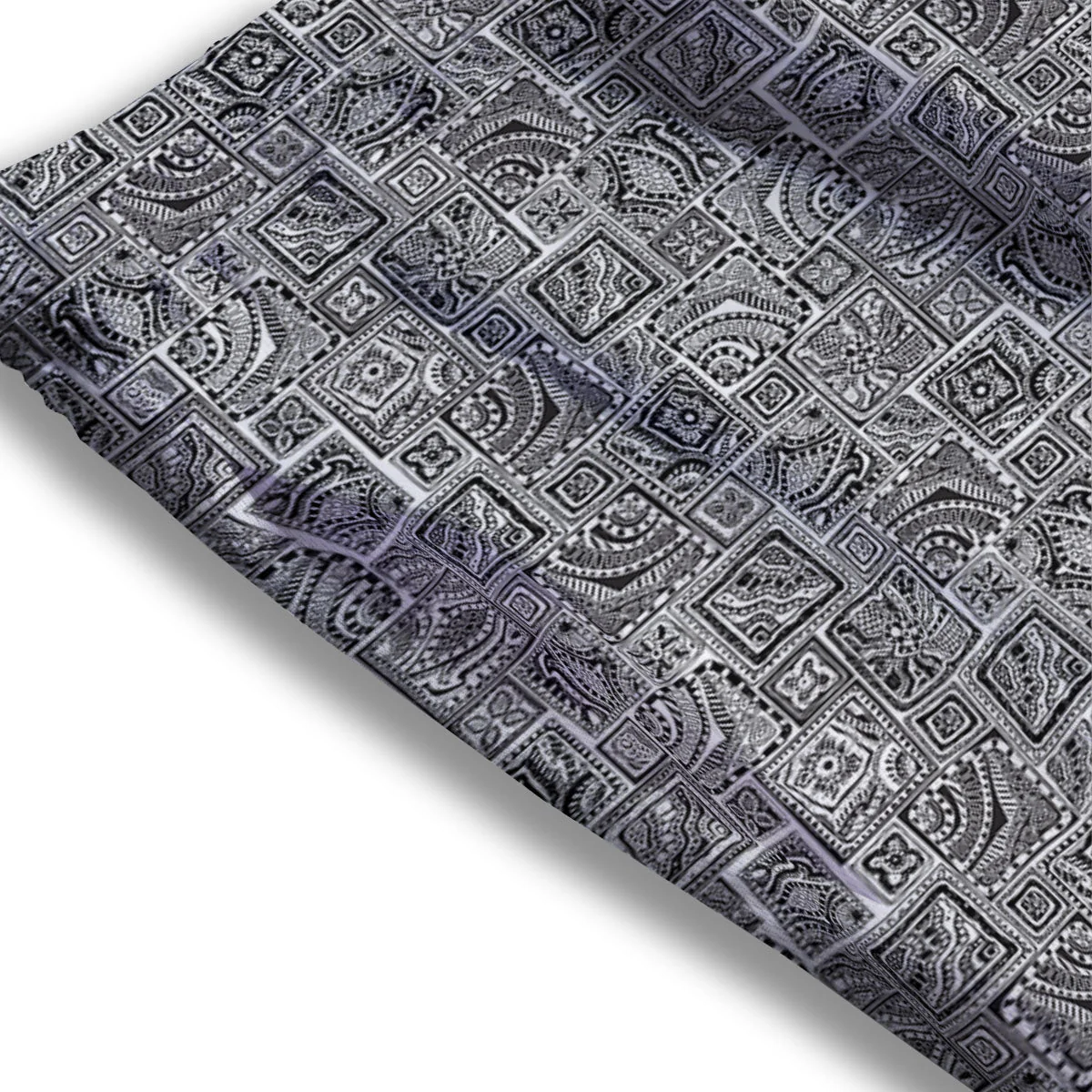 Aztec White And Grey Print Pattern Mesh Shorts - Image 3