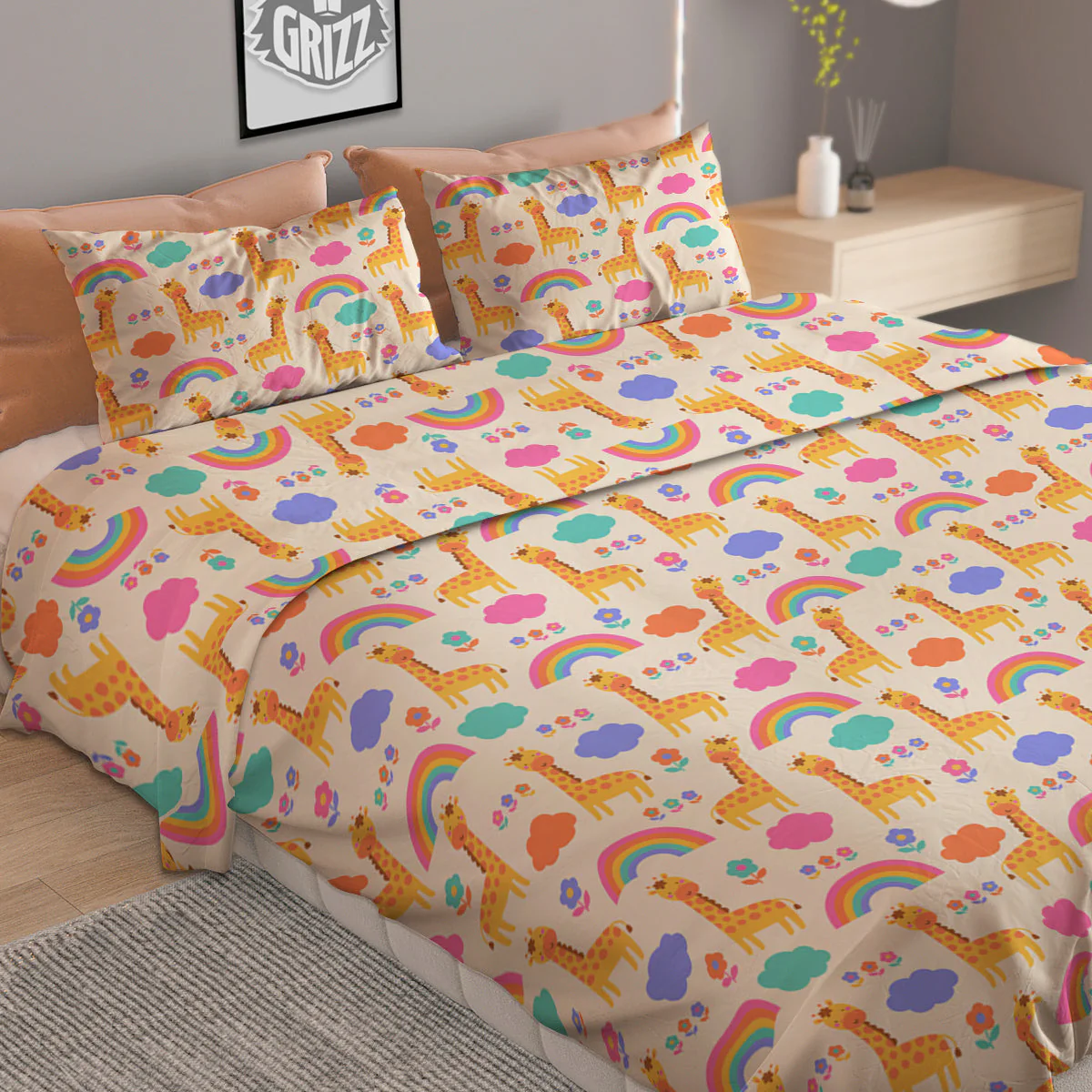 Baby Giraffe Cute Print Pattern Duvet Cover Bedding Set - Image 2