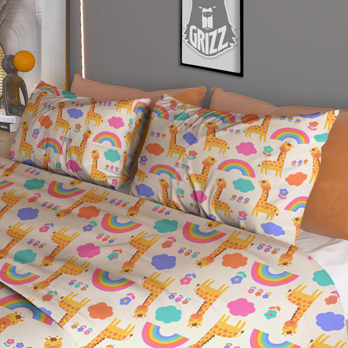 Baby Giraffe Cute Print Pattern Duvet Cover Bedding Set - Image 3