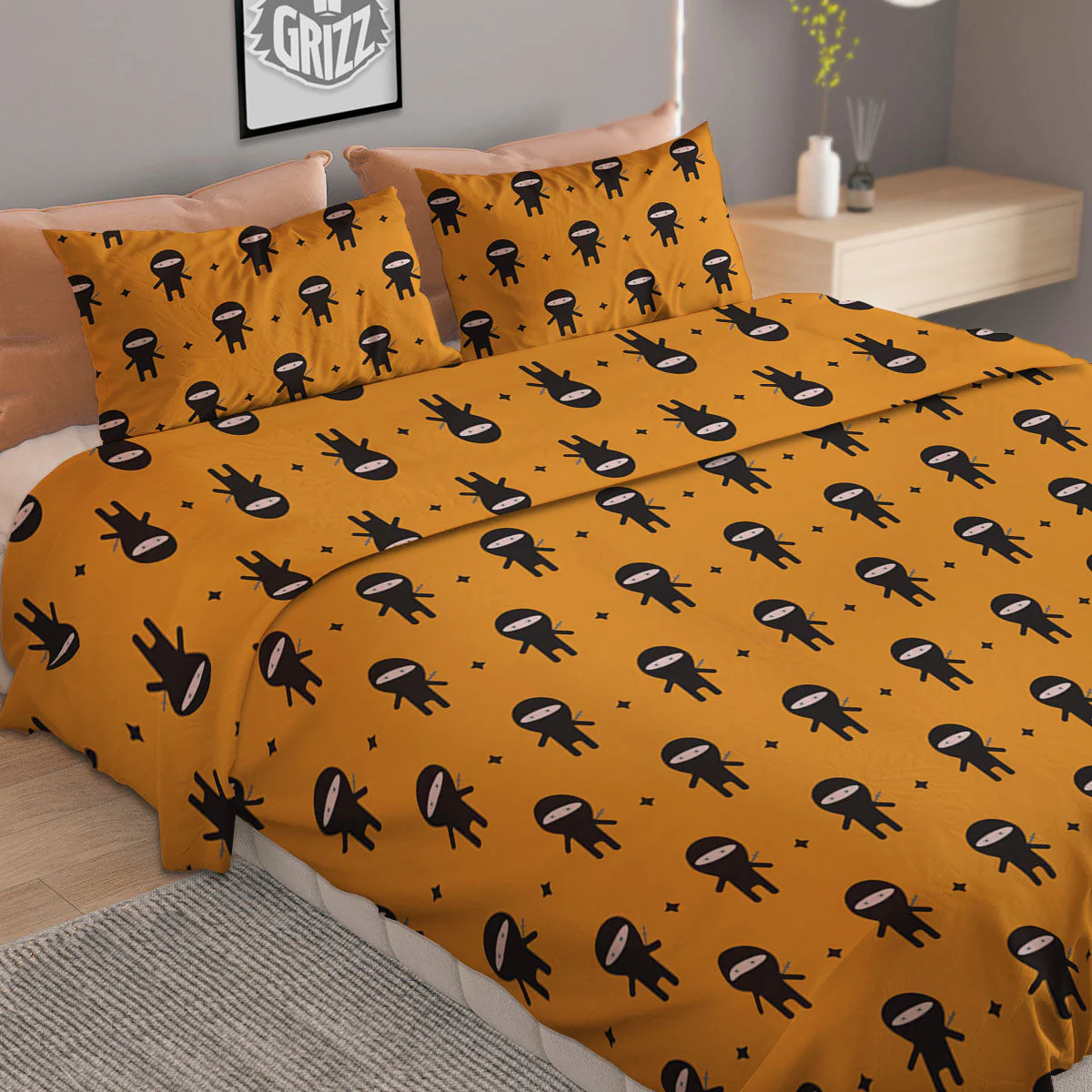 Baby Ninja Print Pattern Duvet Cover Bedding Set - Image 2