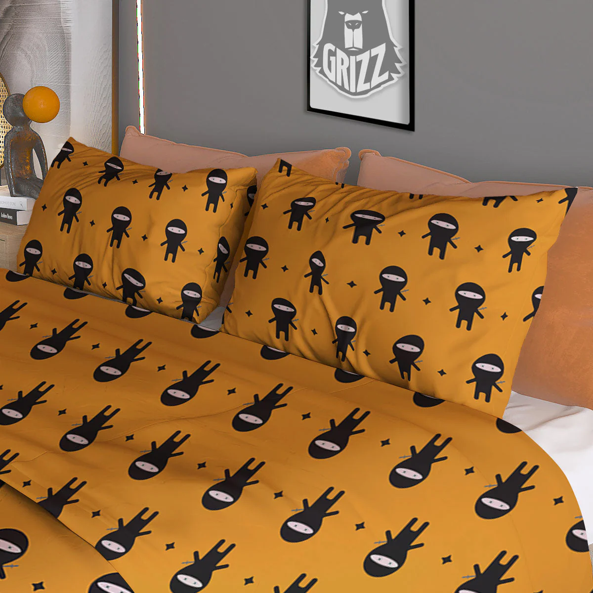 Baby Ninja Print Pattern Duvet Cover Bedding Set - Image 3